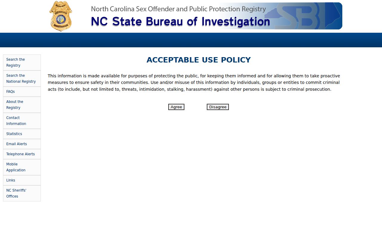 Cumberland County people search state registry screen