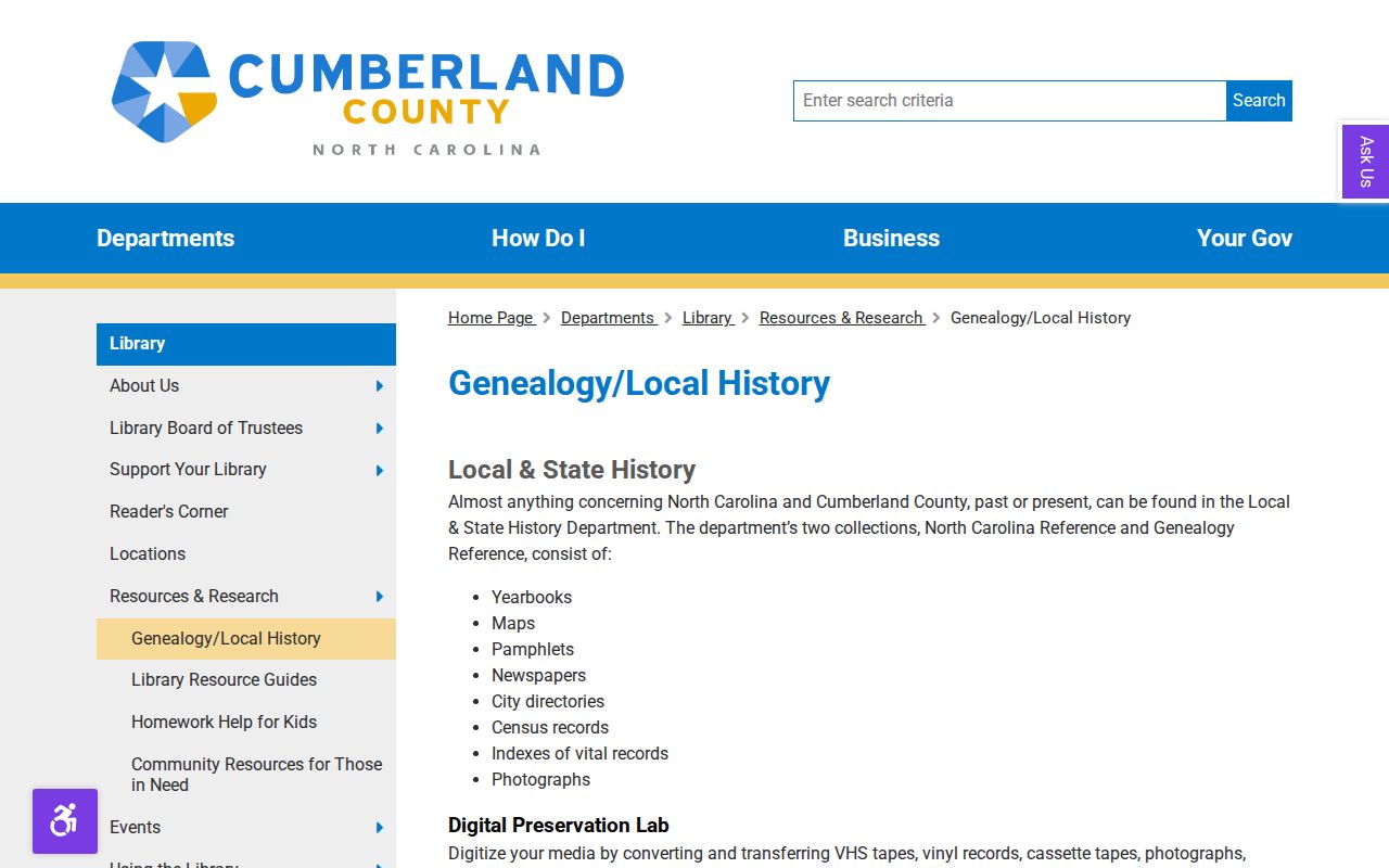 Cumberland County people directories image of the library local history collection
