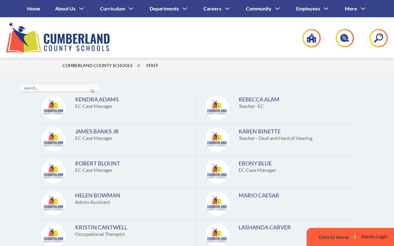 Cumberland County people directories image of the school staff search