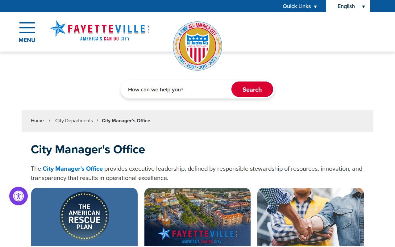 Cumberland County directory image of Fayetteville government staff contacts