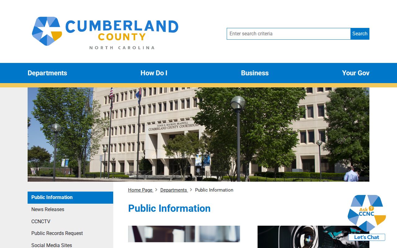 Cumberland County public records request entry point